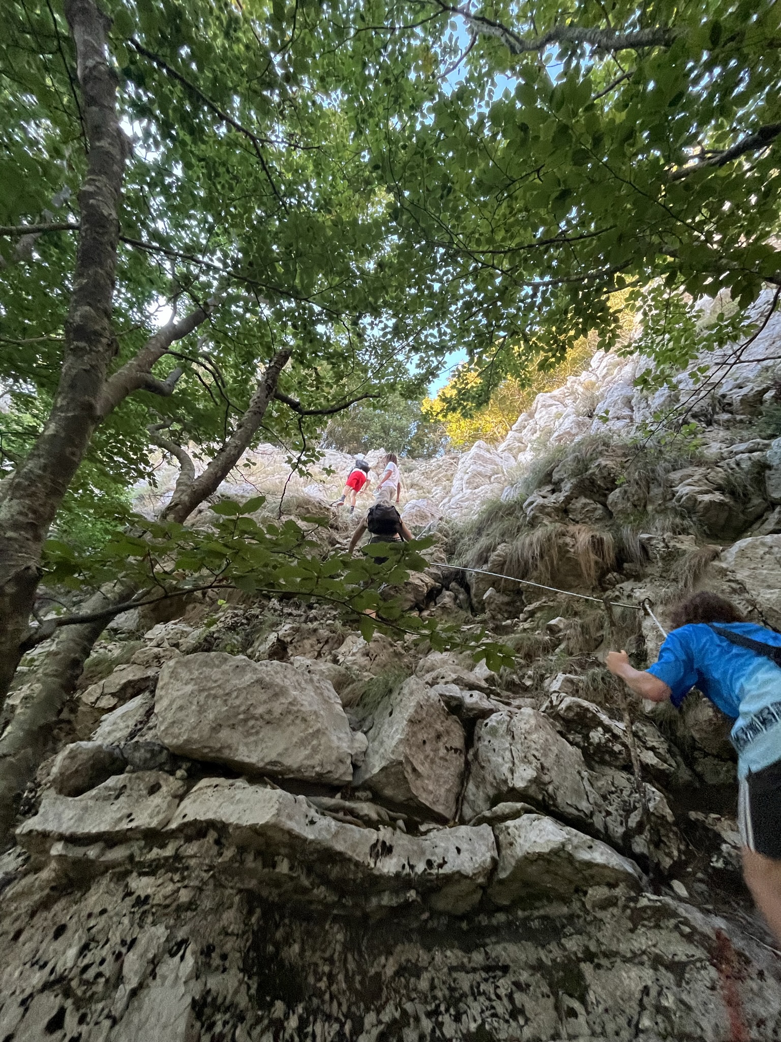 At the top